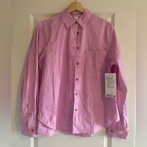 Lululemon Relaxed-Fit Poplin Button Down Shirt vitapink VITP size S Small NWT